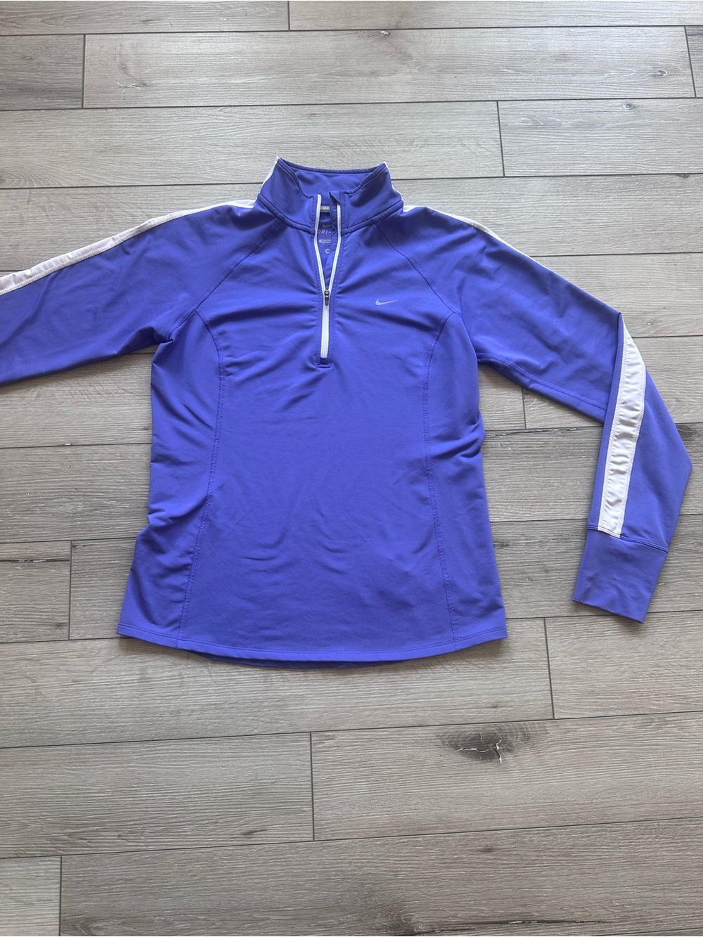 Nike Purple Quarter-Zip Pullover with White Sleeve Stripe